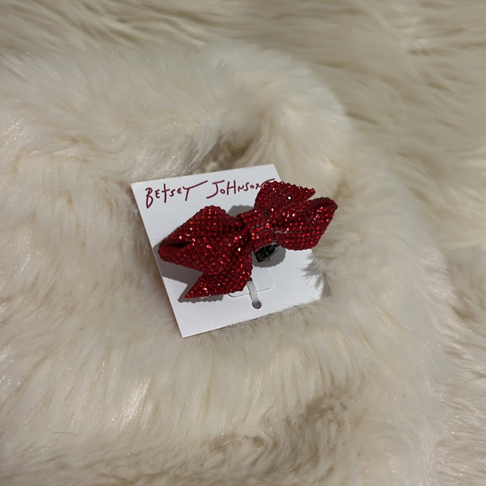 ‼️❌FINAL PRICE DROP❌‼️Betsey Johnson Adjustable RED Sparkle Bow Ring LAST ONE! - Picture 9 of 9